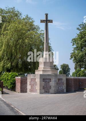 L'image est de la première Guerre mondiale, CWGC Lijssenthoak Cimetière militaire en Flandre Occidentale. Banque D'Images