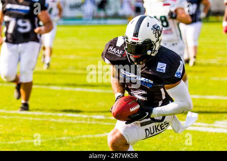 Erima GFL / Ligue allemande de football, Schwäbisch Hall Unicorns - Duc d'Ingolstadt dans la salle Optima-Sportpark Shwaebisch sur 17 juin.2023 Allemagne, WR Banque D'Images