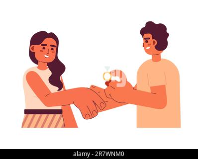 Romantique proposition de mariage concept plat vecteur illustration spot Illustration de Vecteur