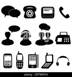 Icônes et symboles de téléphone et de communication Illustration de Vecteur