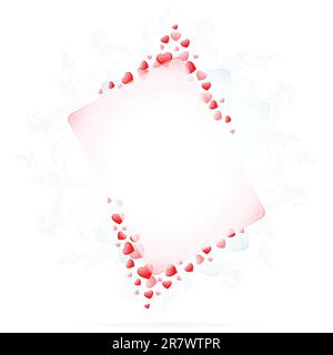 Carte de Saint Valentin avec des coeurs sur fond blanc Illustration de Vecteur