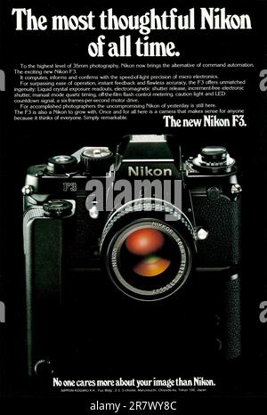 Publicité Nikon F3 dans un magazine 1981 Banque D'Images