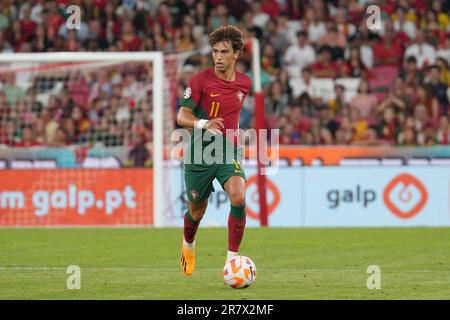 Lisbonne, Portugal. 17th juin 2023. Joao Felix du Portugal en action pendant le match de football du Groupe J des qualifications européennes de l'UEFA entre le Portugal et la Bosnie-Herzégovine à Estádio da Luz. Score final: Portugal 3:0 Bosnie-Herzégovine crédit: SOPA Images Limited/Alay Live News Banque D'Images