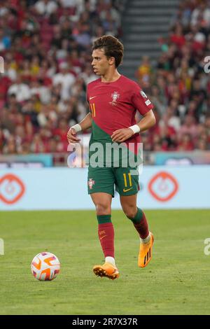 Lisbonne, Portugal. 17th juin 2023. Joao Felix du Portugal en action pendant le match de football du Groupe J des qualifications européennes de l'UEFA entre le Portugal et la Bosnie-Herzégovine à Estádio da Luz. Note finale: Portugal 3:0 Bosnie-Herzégovine (photo de Bruno de Carvalho/SOPA Images/Sipa USA) crédit: SIPA USA/Alay Live News Banque D'Images