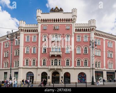 Prague, Bohême – CZ – 2 juin 2023 vue horizontale du Palladium, un centre commercial situé dans le centre de Prague en République tchèque. Banque D'Images