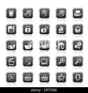 Simple et réaliste 25 icônes Internet détaillés - Vector Icon Set Illustration de Vecteur