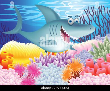 Illustration cartoon Shark Illustration de Vecteur