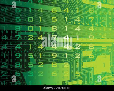 illustration vectorielle de la conception d'arrière-plan numérique verte abstraite Illustration de Vecteur