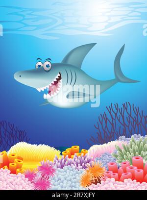 Illustration cartoon Shark Illustration de Vecteur