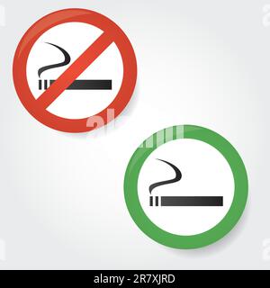 panneaux de lutte contre le tabagisme et l'interdiction de fumer Illustration de Vecteur
