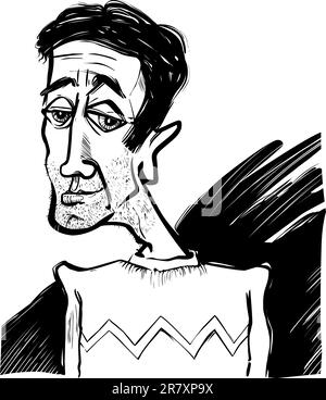 Caricature caricature dessin illustration de jeune homme Illustration de Vecteur