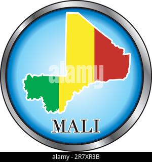 Illustration vectorielle pour le Mali, bouton rond. Illustration de Vecteur