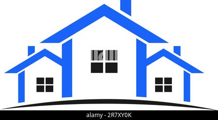 Trois maisons pour l'immobilier Illustration de Vecteur