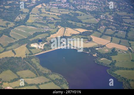Une vue aérienne du réservoir de Weir Wood à East Sussex, Royaume-Uni Banque D'Images