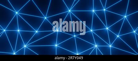 Résumé contexte Science technologie. Dot and Connect Line pour la cyber-technologie futuriste et le concept de connexion réseau avec des proceses sombres et grains Banque D'Images