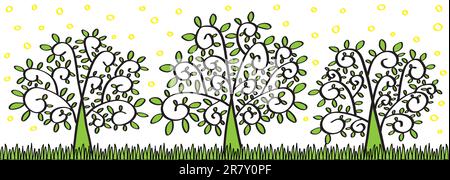 Bonne odeur des arbres de printemps (illustration) Illustration de Vecteur