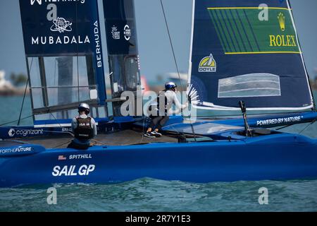 Chicago, États-Unis. 17th juin 2023. Team USA participe à la compétition pendant la saison 4 de Sail GP sur le lac Michigan à Chicago, aux États-Unis, sur 17 juin 2023. Credit: Vincent Johnson/Xinhua/Alay Live News Banque D'Images