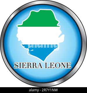 Illustration vectorielle pour le pays de la Sierra Leone bouton rond. Illustration de Vecteur