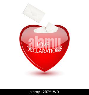 Boîte aux lettres de Saint-Valentin pour les déclarations d'amour, illustration vectorielle, eps10, 4 couches Illustration de Vecteur