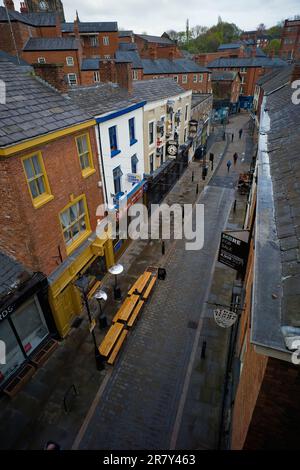 Vue sur Little Underbank dans le centre de Stockport Banque D'Images