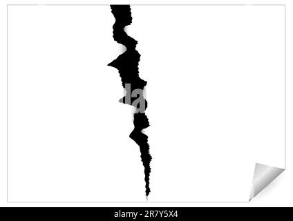 Image abstraite d'une feuille de papier avec fente noire pour votre conception. Illustration vectorielle. Illustration de Vecteur