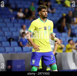 Sabadell, Barcelone, Espagne. 17th juin 2023. Barcelone Espagne 17.06.2023 Lucas Paqueta (Brésil) regarde pendant le match amical entre le Brésil et la Guinée au stade RCDE le 17 juin 2023 à Barcelone. (Credit image: © Xavi Urgeles/ZUMA Press Wire) USAGE ÉDITORIAL SEULEMENT! Non destiné À un usage commercial ! Banque D'Images