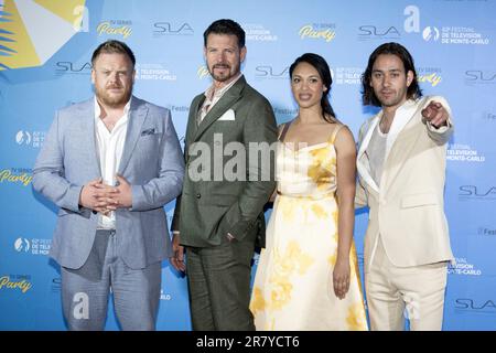 Monte Carlo, Monaco. 17th juin 2023. Owain Arthur, Lloyd Owen, Cynthia Addai-Robinson et Maxim Baldry assistent au Festival de télévision de Monte Carlo 62nd sur 17 juin 2023 à Monte-Carlo, Monaco. Photo de David Niviere/ABACAPRESS.COM crédit: Abaca Press/Alay Live News Banque D'Images