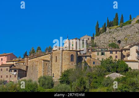 Castiglione d'Orcia, Val d'Orcia, Vallée d'Orcia, site classé au patrimoine mondial de l'UNESCO, Paysage de Toscane, province de Sienne, Toscane, Italie Banque D'Images