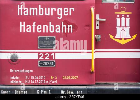 Le chemin de fer du port, appelé Hamburger Hafenbahn, dispose d'un grand réseau ferroviaire dans le port et autour de la ville. Le chemin de fer du port date du Banque D'Images