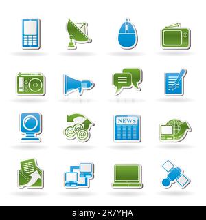 Communication et technologie icônes - Vector Icon Set Illustration de Vecteur