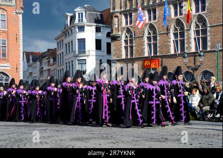 Procession du sang Saint, Flandre, procession du sang Saint, Bruges, Flandre Occidentale, Belgique Banque D'Images