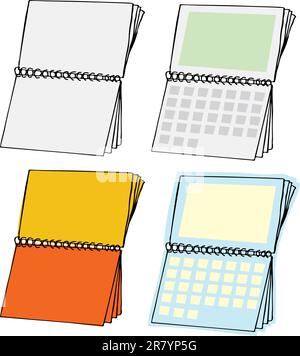 Quatre types de calendriers à spirale Illustration de Vecteur