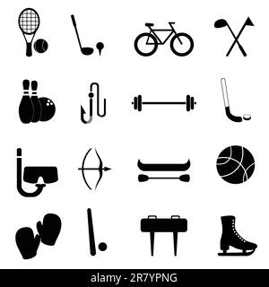 Ensemble d'équipements de sport et de loisirs Icon Illustration de Vecteur