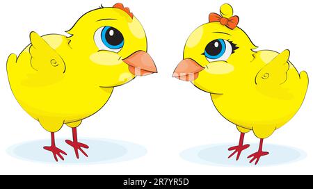 Caricature de poulets. illustration sur fond blanc Illustration de Vecteur