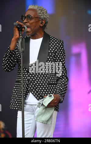 17 juin 2023, Leeds, Yorkshire du Sud, U.K: Junior Performing at lets Rock Leeds 80s Festival , Leeds UK , 17.06.2023 (Credit image: © Robin Burns/ZUMA Press Wire) USAGE ÉDITORIAL SEULEMENT! Non destiné À un usage commercial ! Banque D'Images