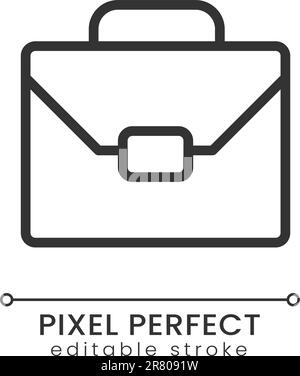 Icône linéaire Briefcase pixel Perfect Illustration de Vecteur