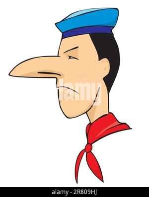 Homme de dessin animé drôle avec un gros nez Illustration de Vecteur