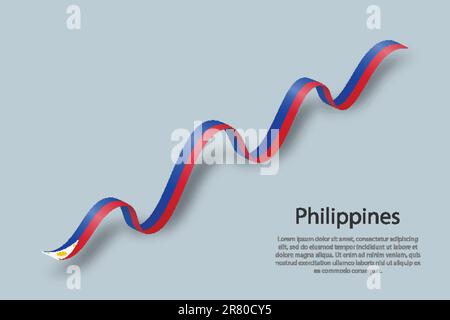 Ruban de tissage ou bannière avec drapeau des Philippines. Modèle pour le jour d'indépendance Illustration de Vecteur