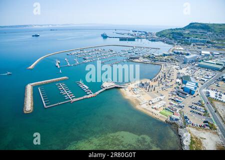 Chesil Beach et Portland Banque D'Images