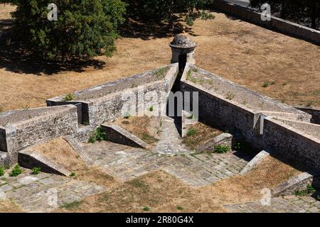 Vue sur le mur du château de Pampelune, Navarre, Espagne Banque D'Images