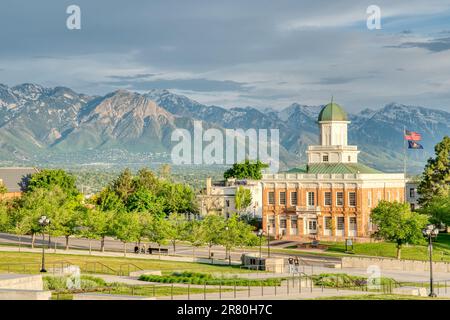 Salt Lake City, UT - 23 mai 2023 : Office du tourisme de l'Utah, à l'origine le Old Salt Lake City Council Hall, Utah Banque D'Images