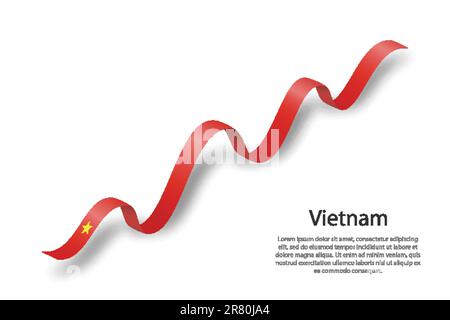 Ruban de tissage ou bannière avec drapeau du Vietnam. Modèle pour le jour d'indépendance Illustration de Vecteur