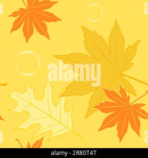 L'automne orange vecteur modèle transparent avec des feuilles Illustration de Vecteur