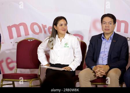 Non exclusif: 16 juin 2023, Mexico, Mexique: Le président du mouvement national de régénération, Mario Delgado, et le président du Banque D'Images