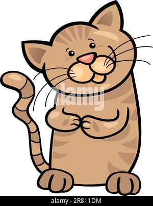 Cartoon illustration de mignon chaton brown tabby Illustration de Vecteur