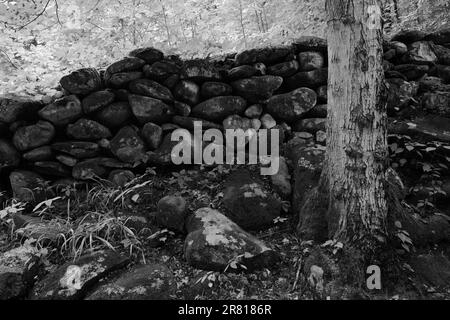 Mur de rochers à Gatlinburg, Tennessee. Banque D'Images