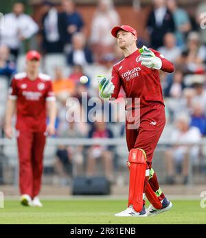 Manchester, Royaume-Uni. 18th juin 2023; Old Trafford Cricket Ground, Manchester, Angleterre: Vitalité Blast T20 League Cricket, Lancashire Lightning versus Durham; Jos Butler of Lancashire Lightning Credit: Action plus Sports Images/Alay Live News Banque D'Images