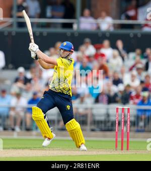 Manchester, Royaume-Uni. 18th juin 2023 ; Old Trafford Cricket Ground, Manchester, Angleterre : Viality Blast T20 League Cricket, Lancashire Lightning versus Durham ; Alex Lees&#xA0;de Durham Credit: Action plus Sports Images/Alay Live News Banque D'Images