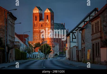 Allemagne, Brandebourg, Prenzlau - Marienkirche - St. Mary's Church, église paroissiale protestante Brick Gothic Banque D'Images