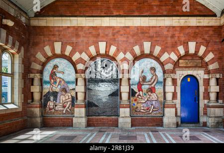 Whitley Bay, une ville balnéaire dans le quartier de North Tyneside à Tyne and Wear, en Angleterre. Banque D'Images